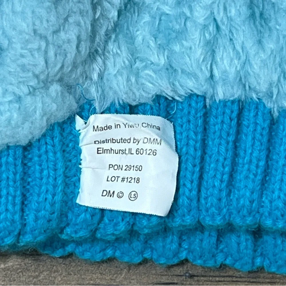 Britt's Knits Beanie‎ Hat Winter Knit Colorful Pom Pom Cable Knit 4T